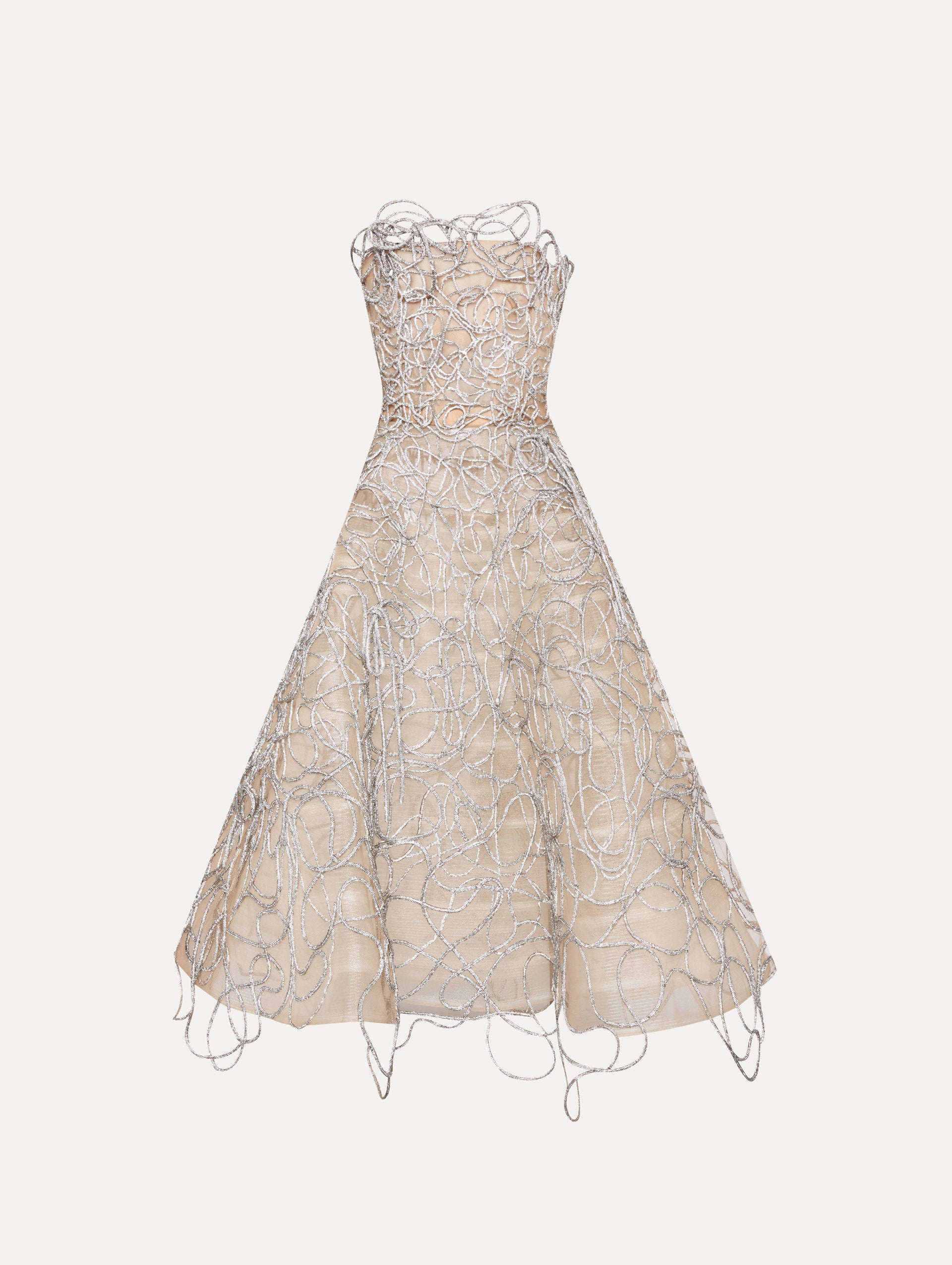 Crystal Embroidered Cord Gown