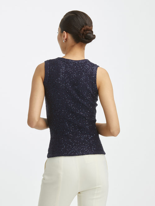 Silk Scoop Neck Tank Back View