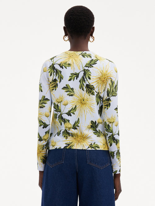 Chrysanthemum Printed Cardigan Back View