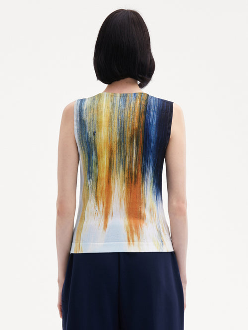 Abstract Brushstroke Printed Tank Back View