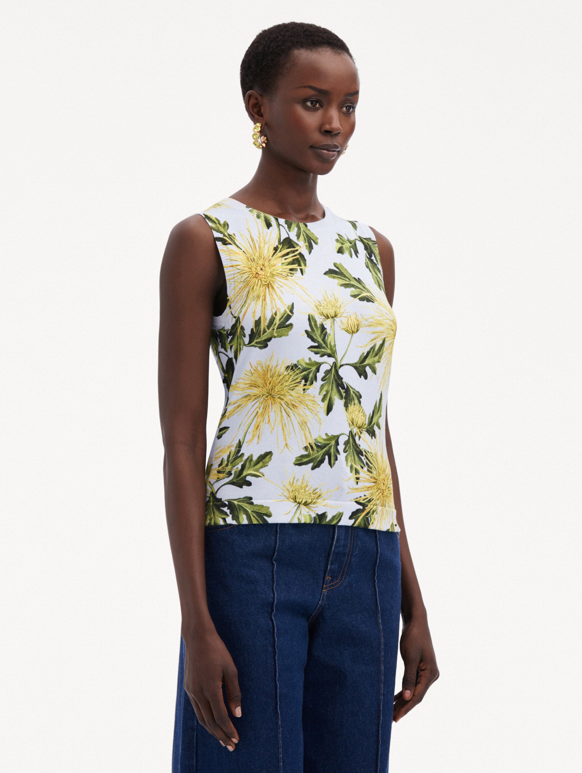 Chrysanthemum Printed Tank Side View