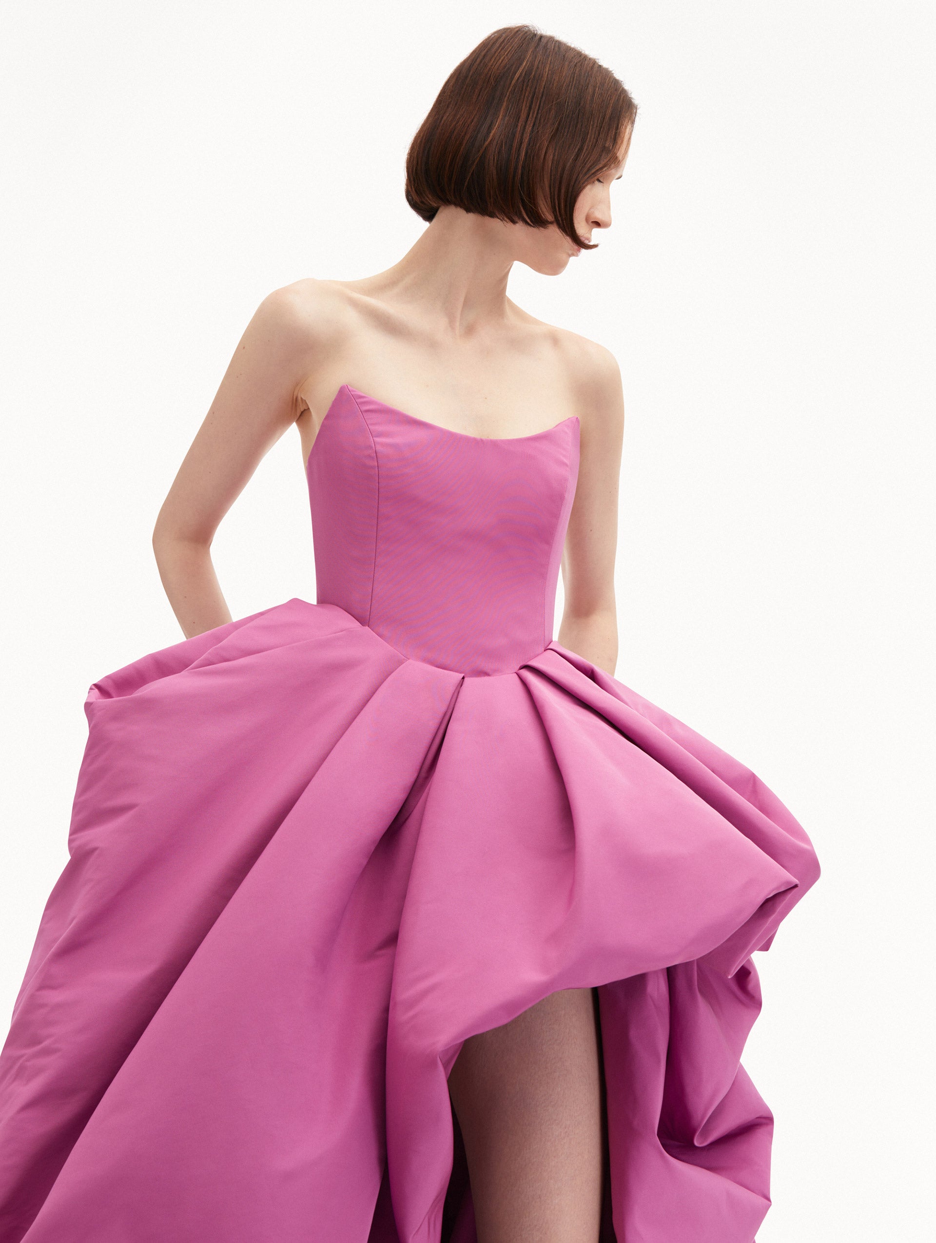 Draped Skirt Faille Gown Zoom View