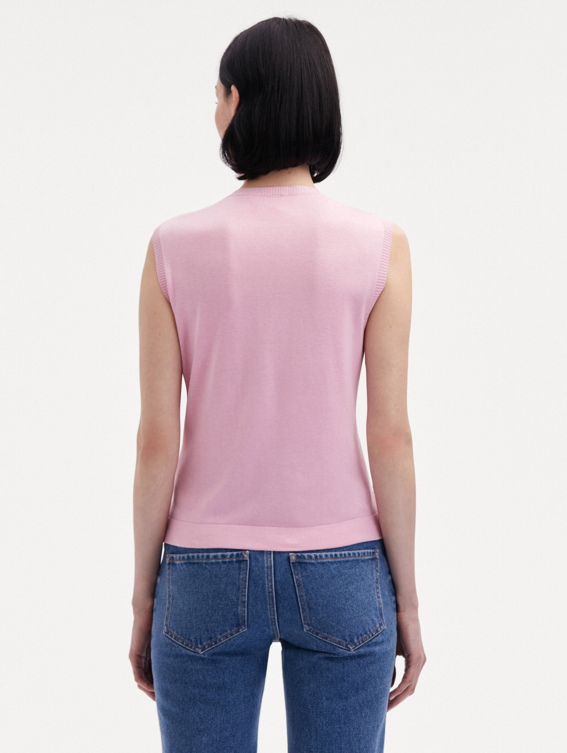 Floral Guipure Inset Tank Back View