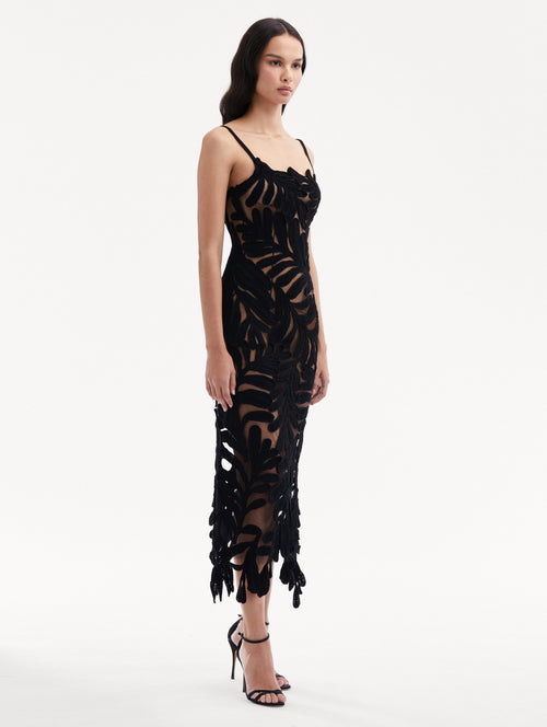 Crocheted Fern Midi Dress Side View