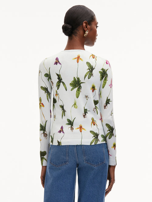 Orchid Printed Cardigan Back View