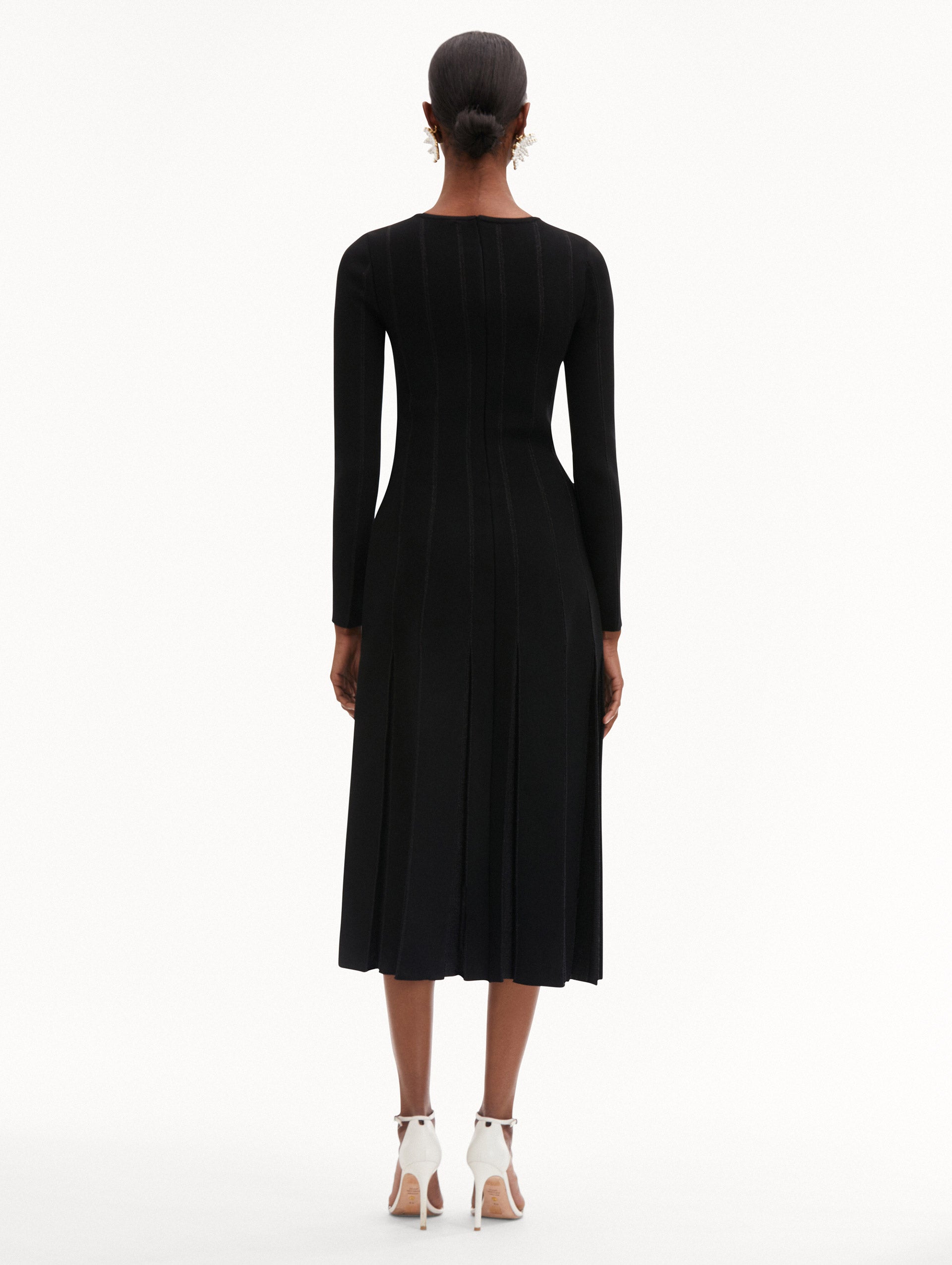 Pleated Inset Knit Dress Back View