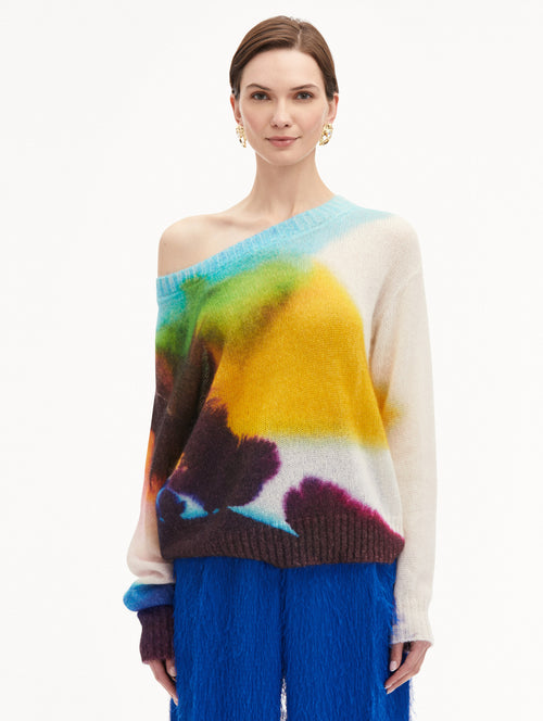 Abstract Watercolor Pullover Front View