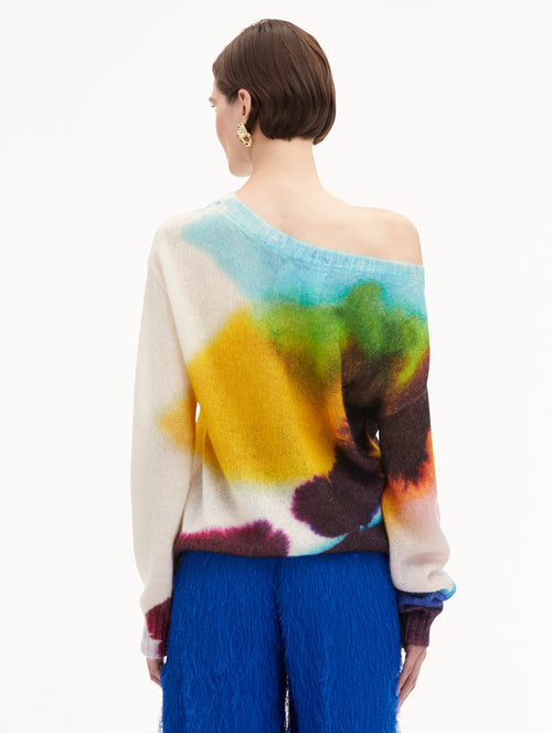 Abstract Watercolor Pullover Back View