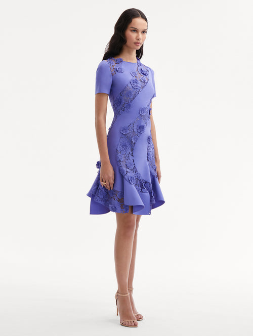 Floral Guipure Asymmetrical Dress Side View