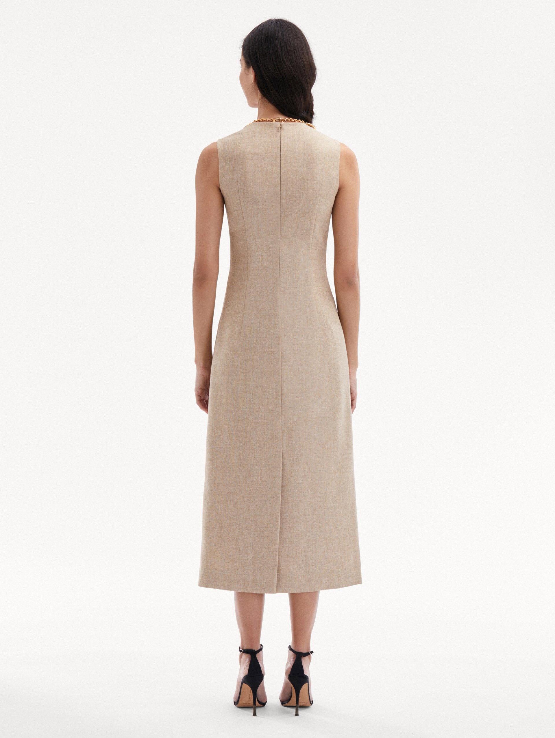 Marbled Carnation Canvas Pencil Dress Back View