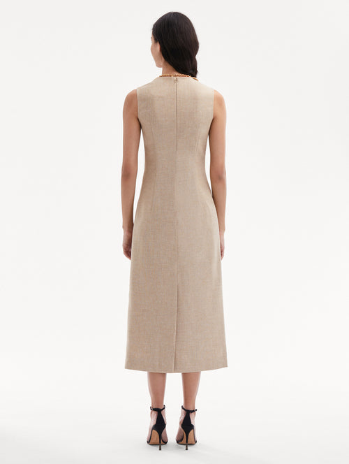 Marbled Carnation Canvas Pencil Dress Back View