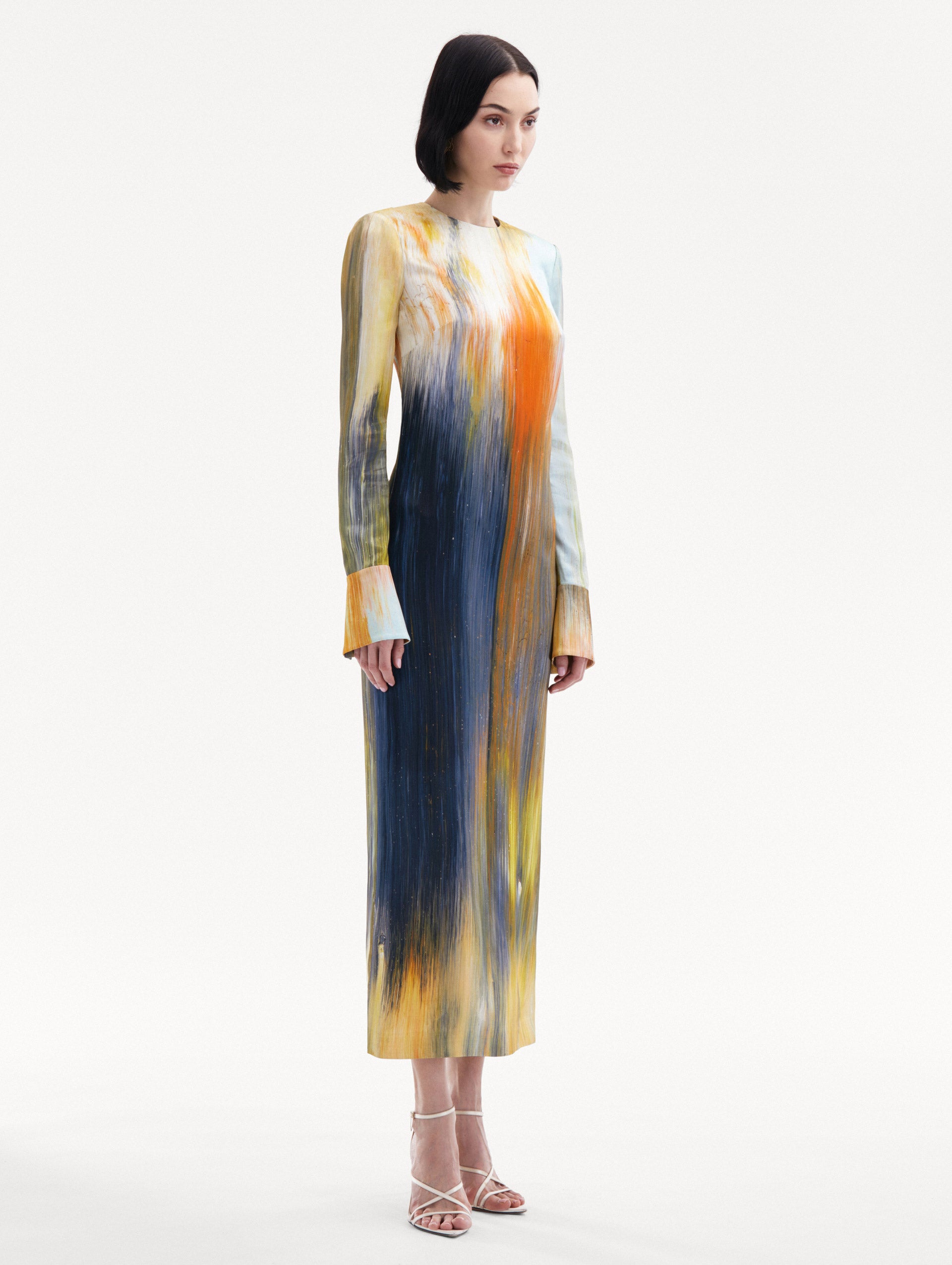 Abstract Brushstroke Marocaine Dress Side View