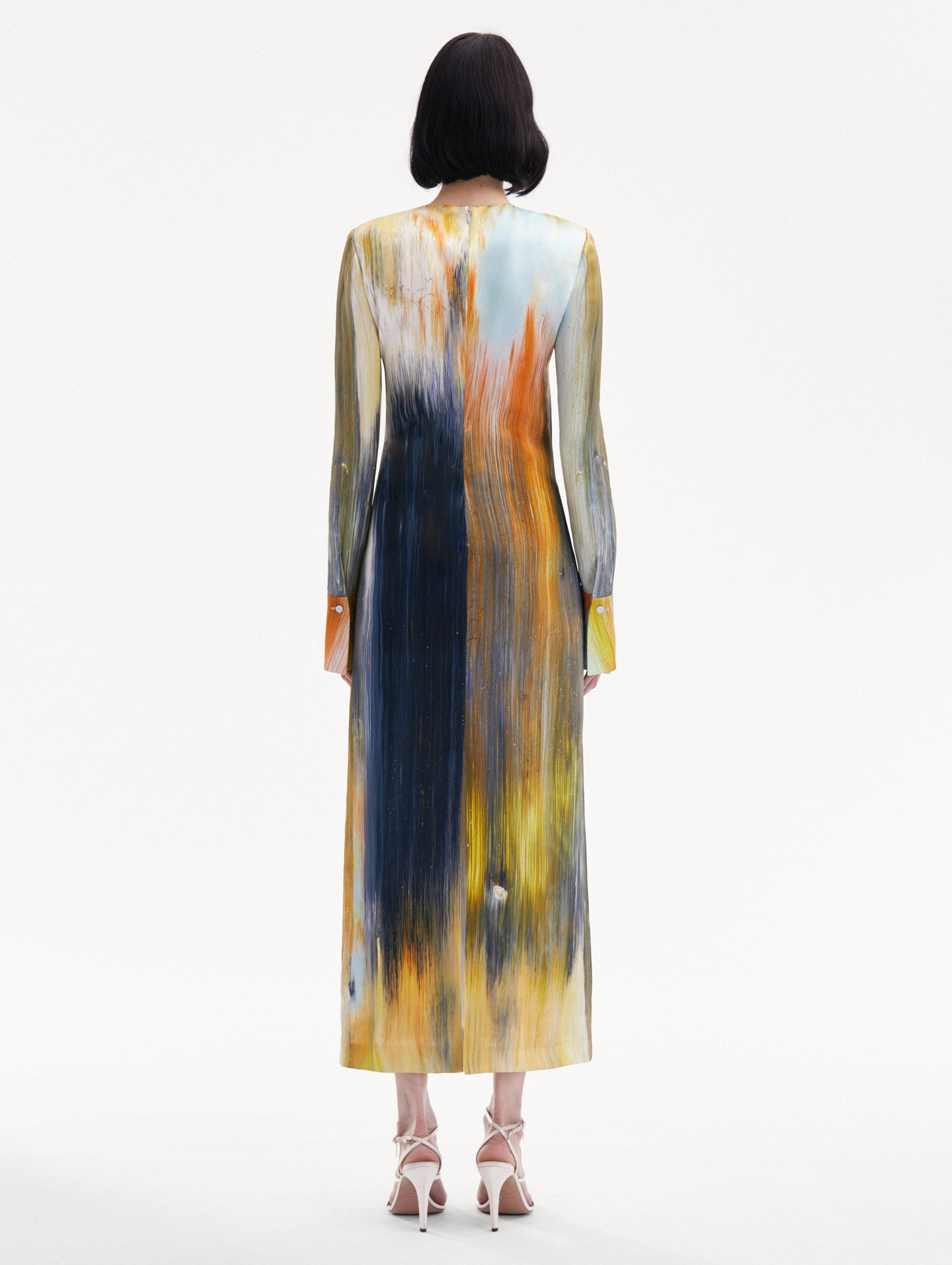 Abstract Brushstroke Marocaine Dress Back View