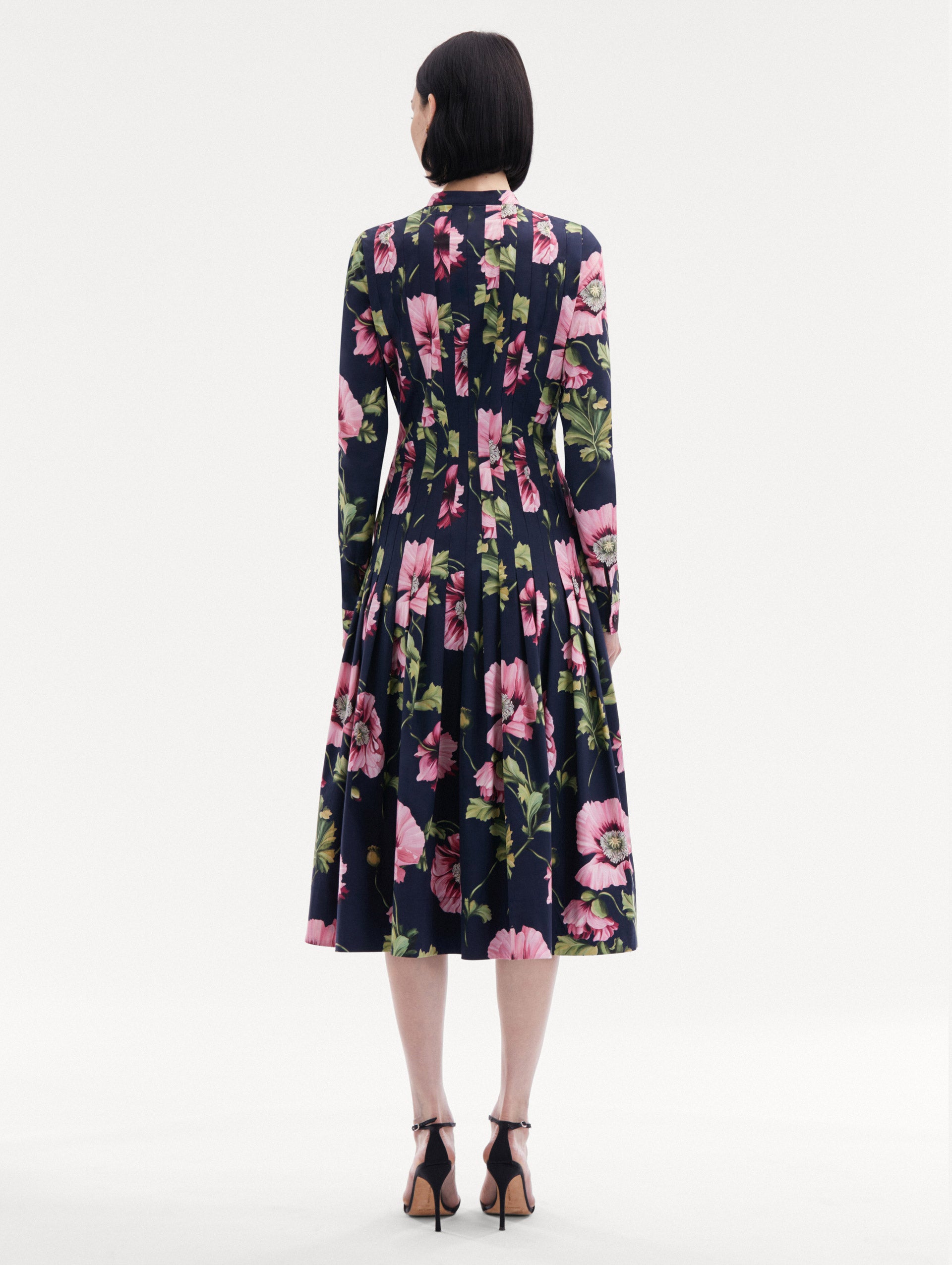 Poppy Cotton Poplin Midi Dress Back View