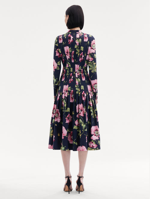 Poppy Cotton Poplin Midi Dress Back View