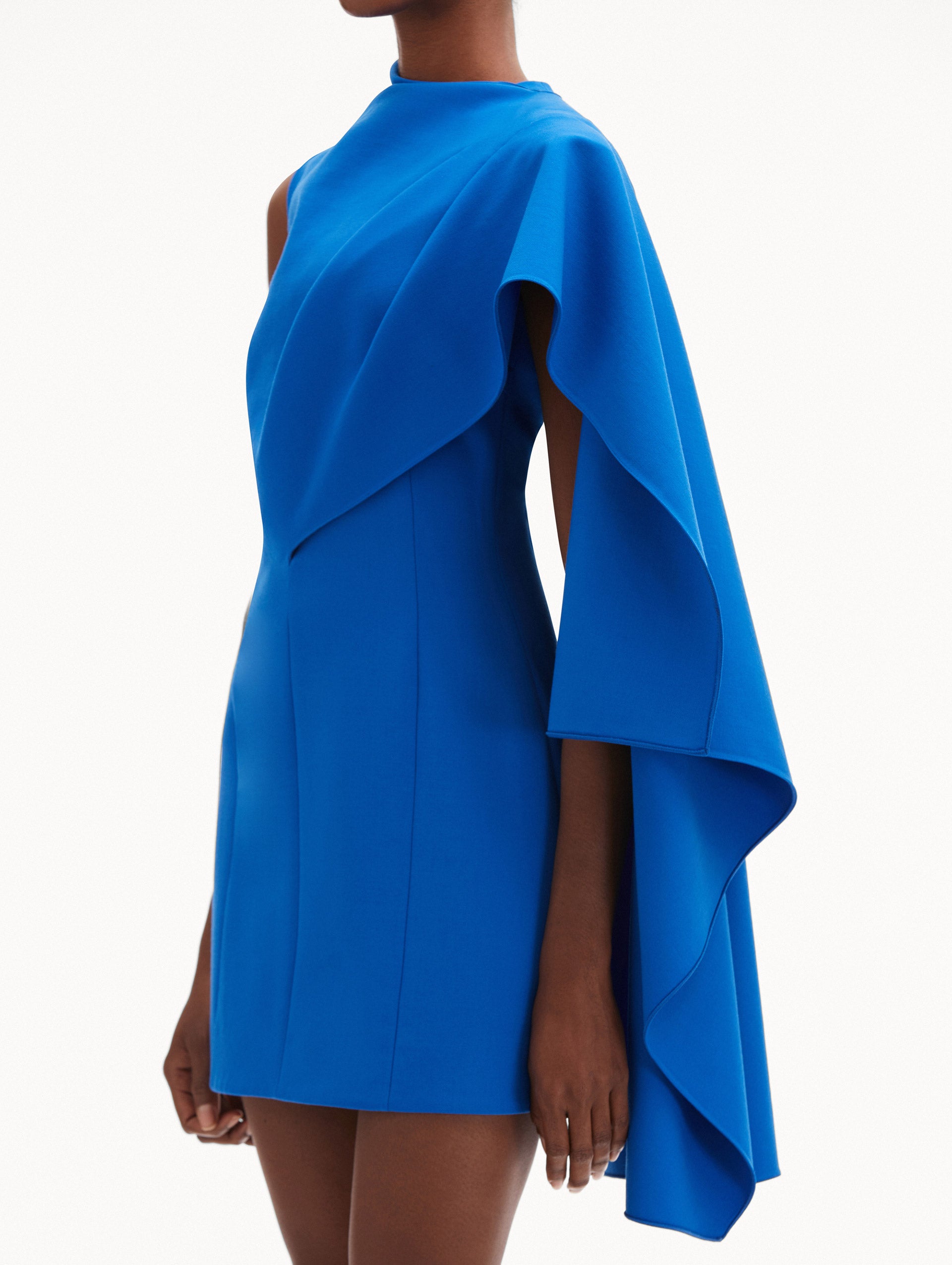 One Shoulder Cape Dress Zoom View