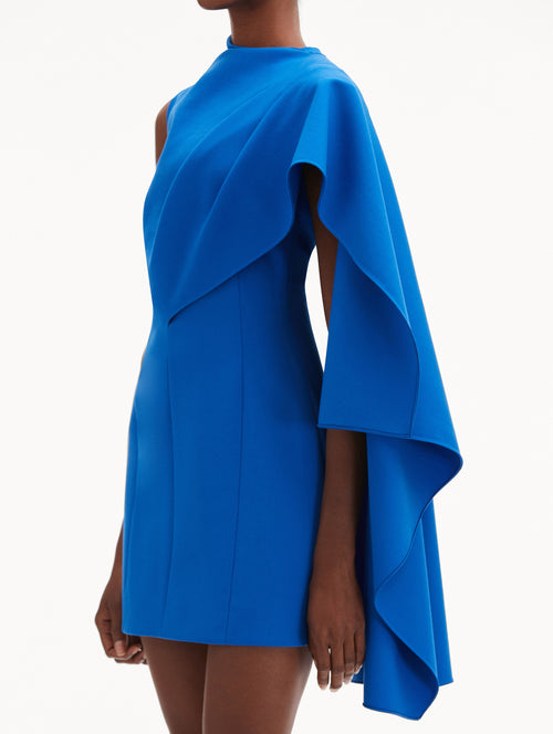 One Shoulder Cape Dress Zoom View