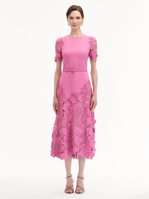 Orchid Guipure Lace Inset Dress Front View