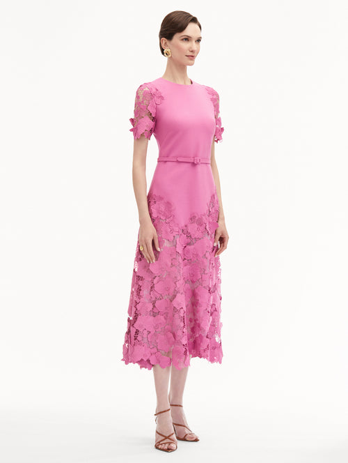 Orchid Guipure Lace Inset Dress Side View