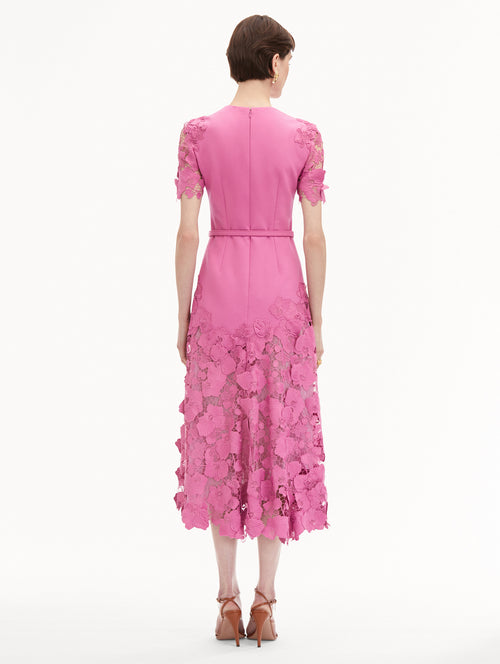 Orchid Guipure Lace Inset Dress Back View