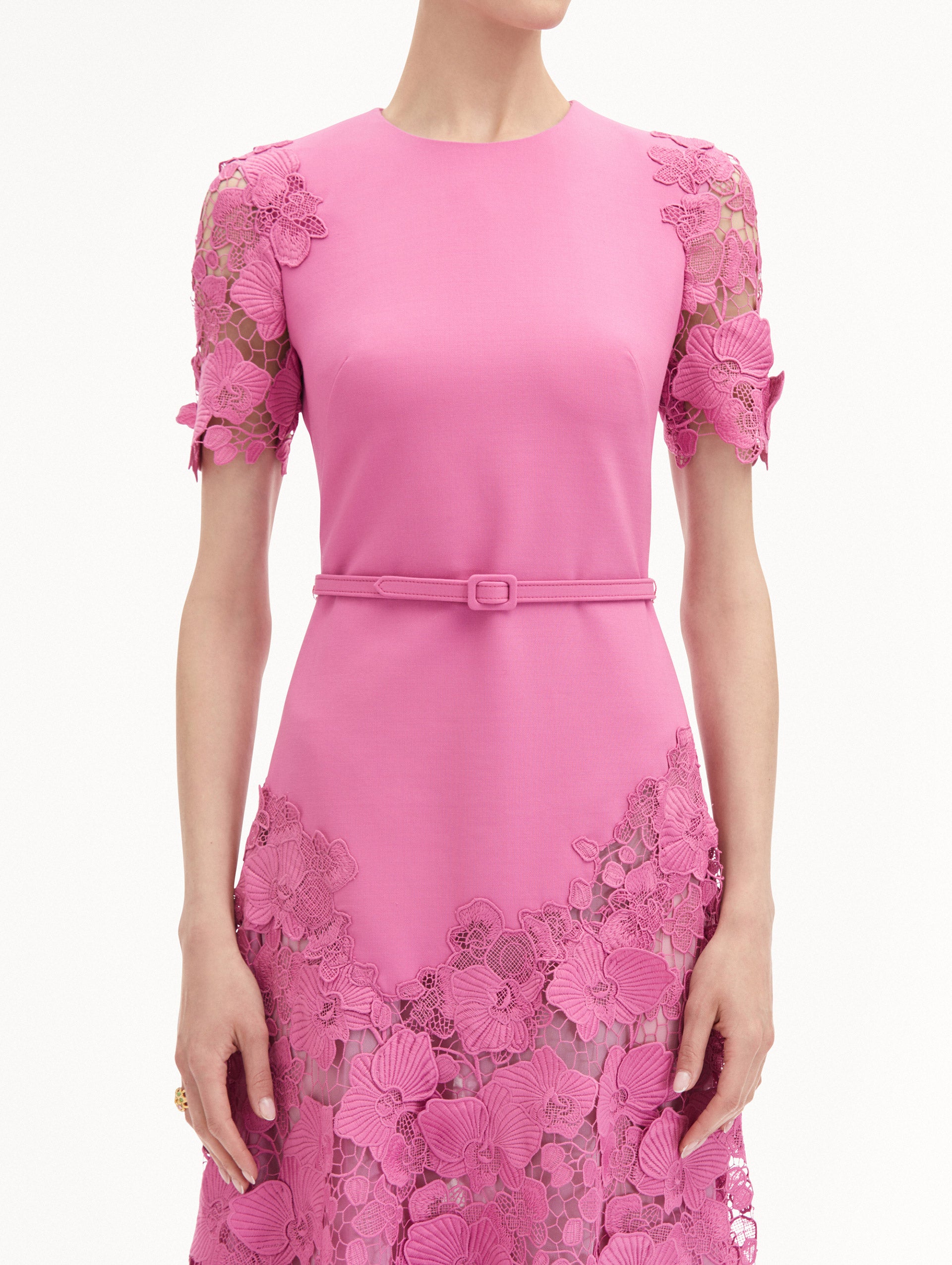 Orchid Guipure Lace Inset Dress Zoom View