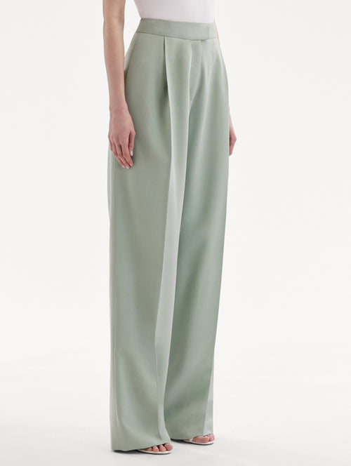 Wide Leg Silk Georgette Pant Side View