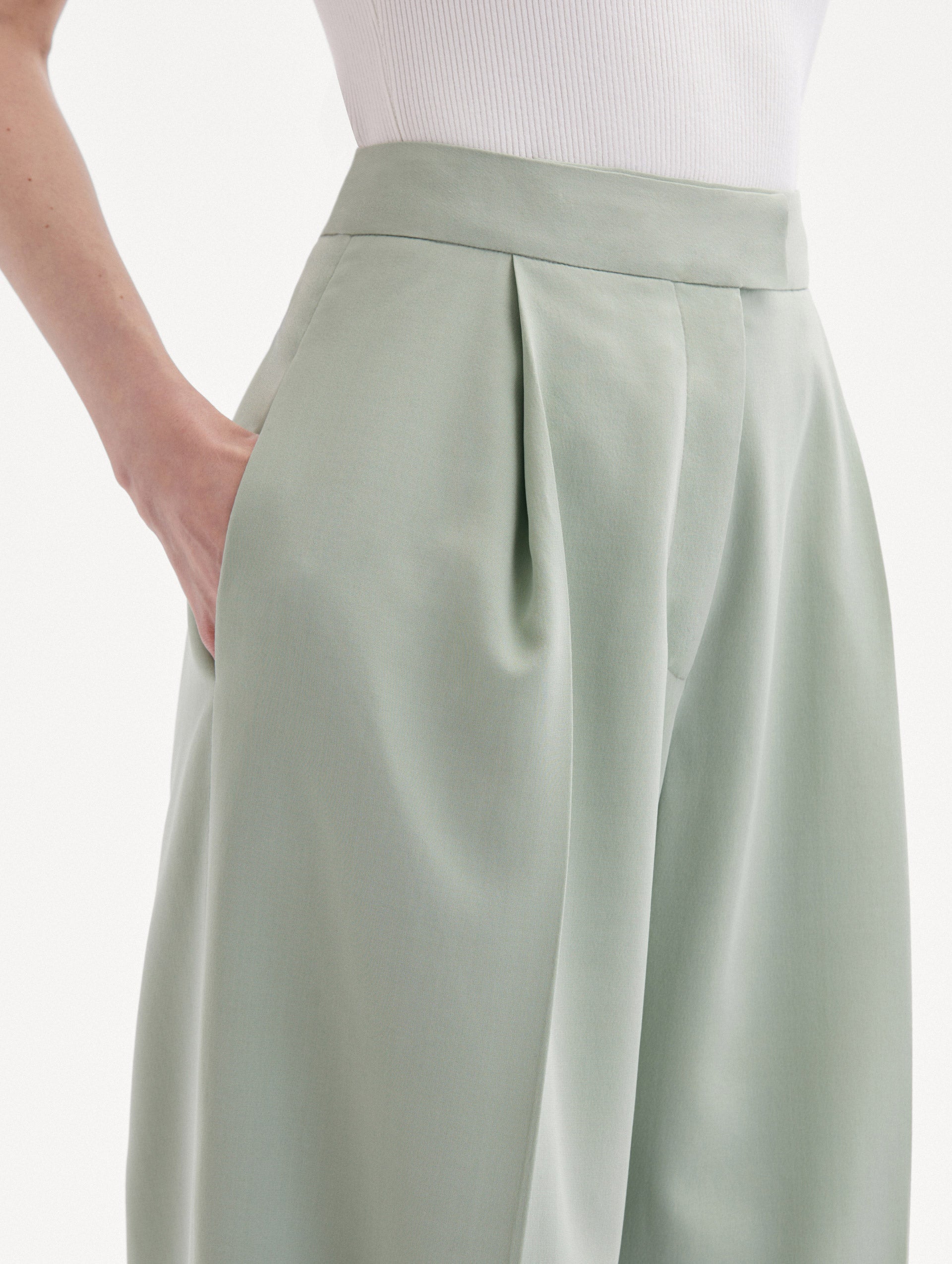 Wide Leg Silk Georgette Pant Zoom View