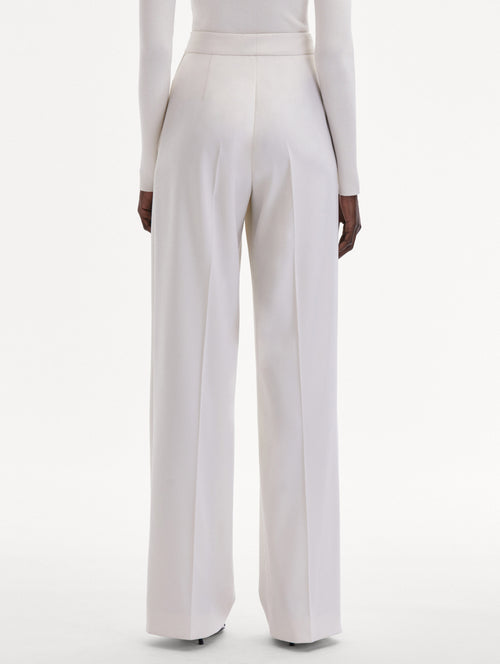 Wide Leg Wool Gabardine Pant Back View