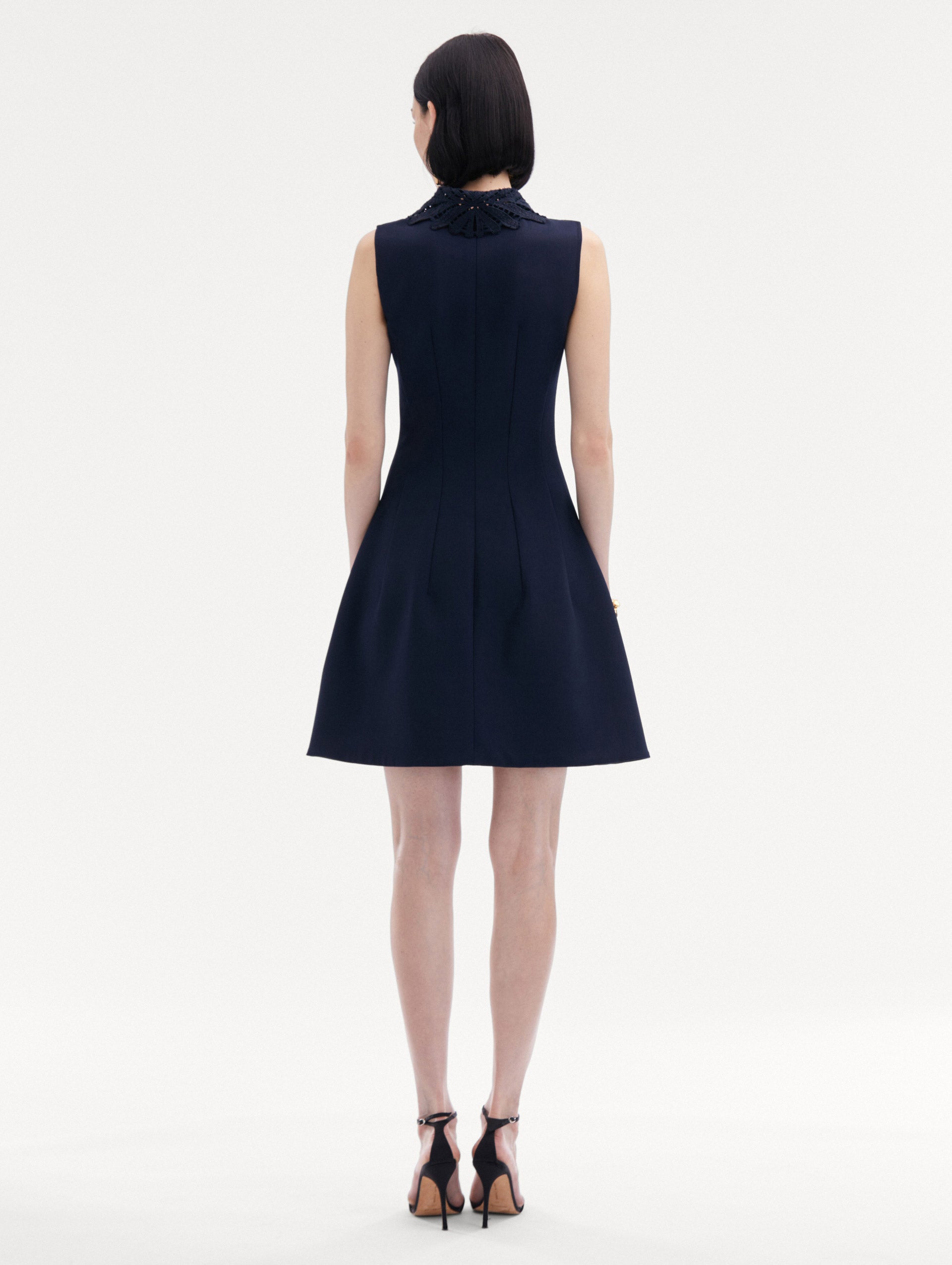 Fern Collar Zip-Front Dress Back View