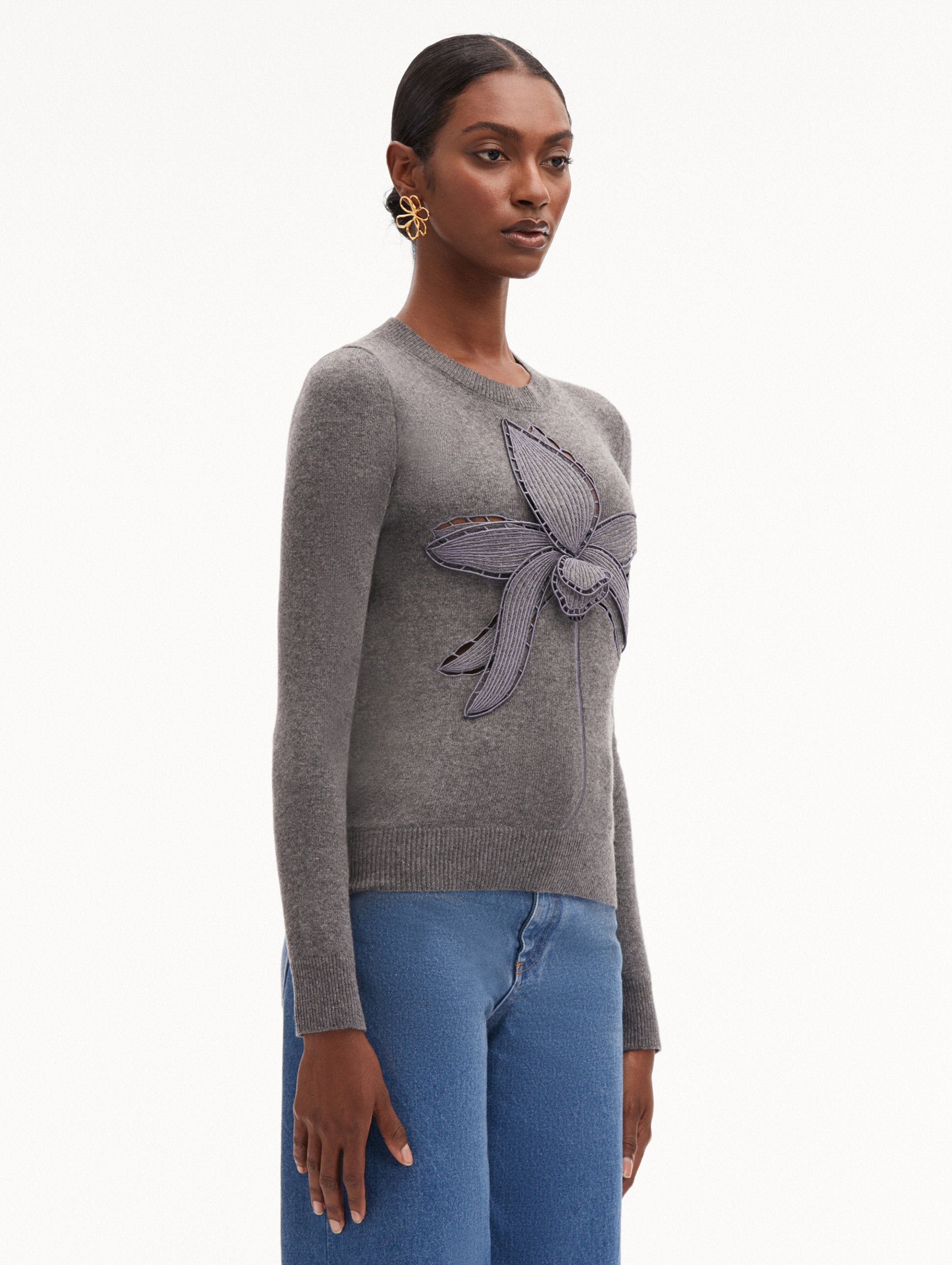 Orchid Embroidered Pullover
Side View