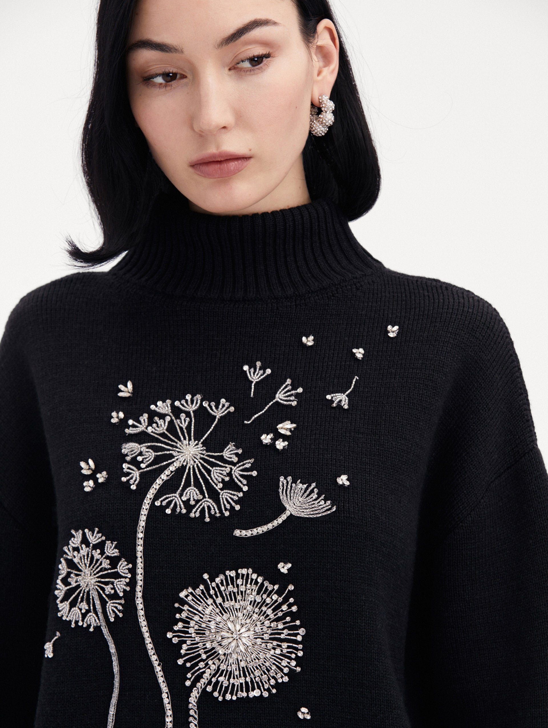 Dandelion Crystal Embroidered Pullover Zoom View