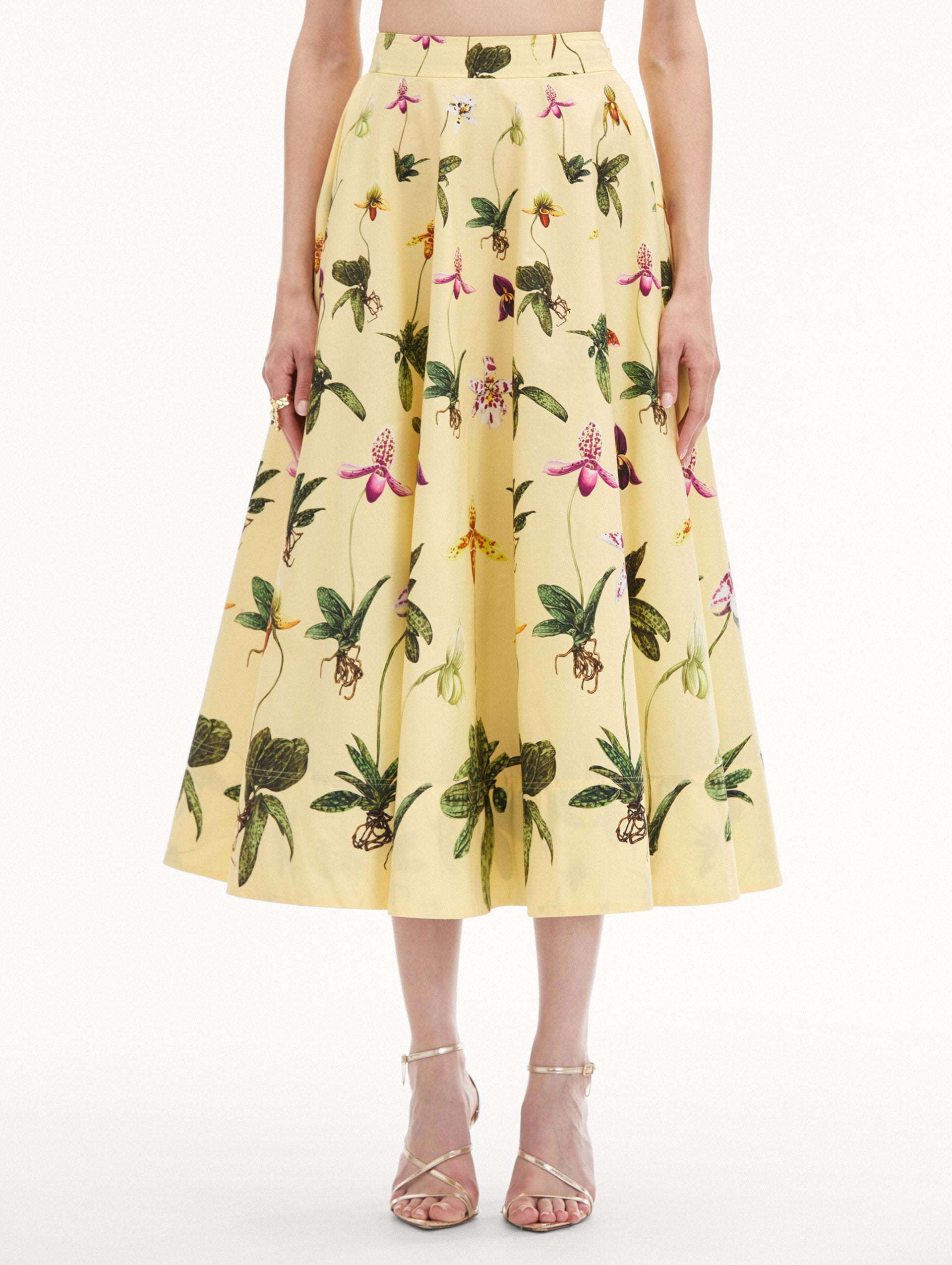 Orchid Cotton Poplin Skirt Front View