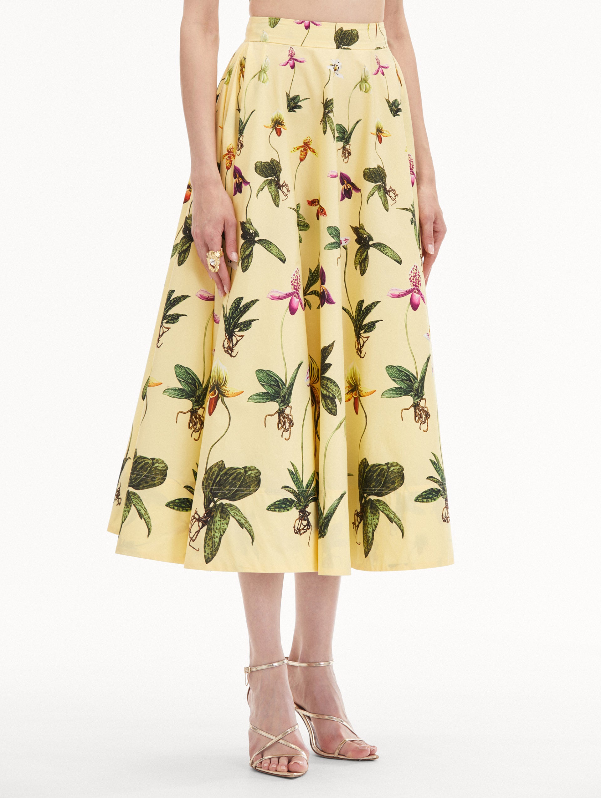 Orchid Cotton Poplin Skirt Side View