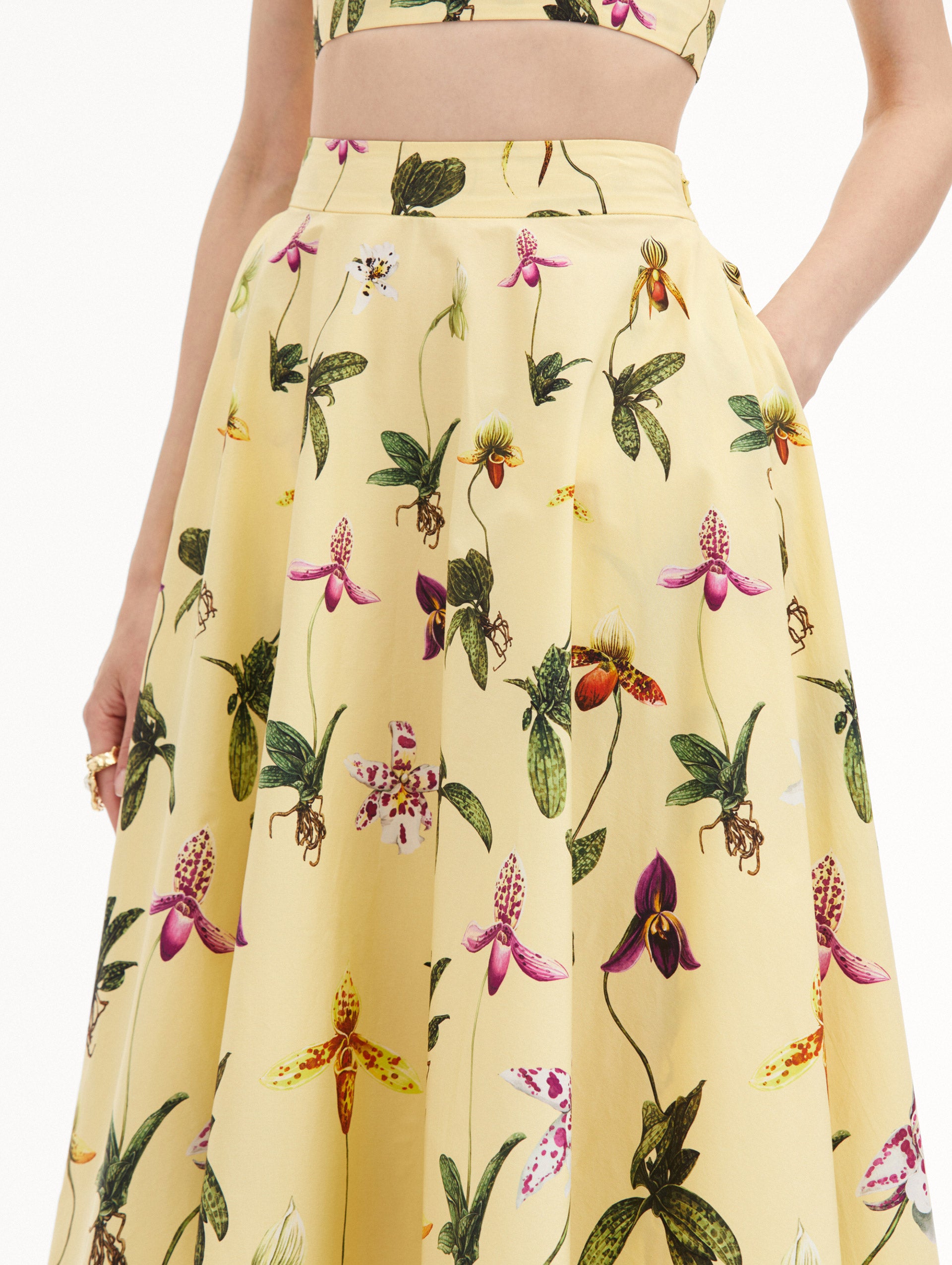 Orchid Cotton Poplin Skirt Zoom View