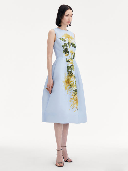 Chrysanthemum Stripe Cocktail Dress Side View