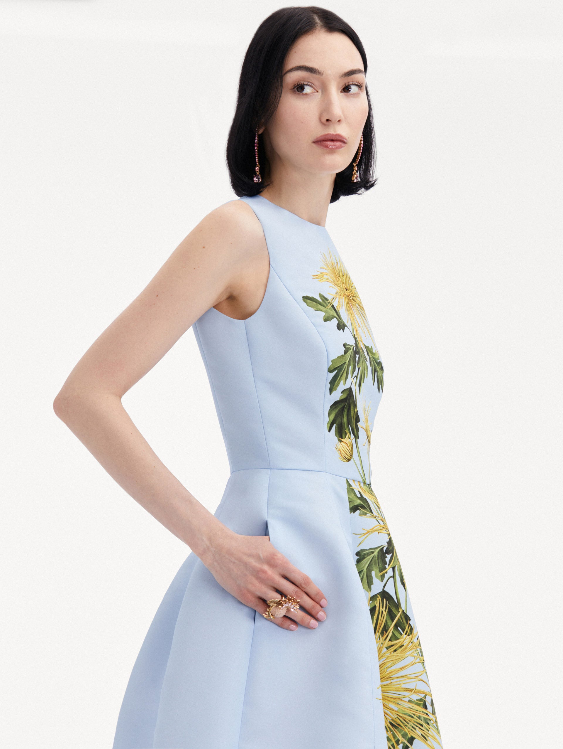 Chrysanthemum Stripe Cocktail Dress Zoom View