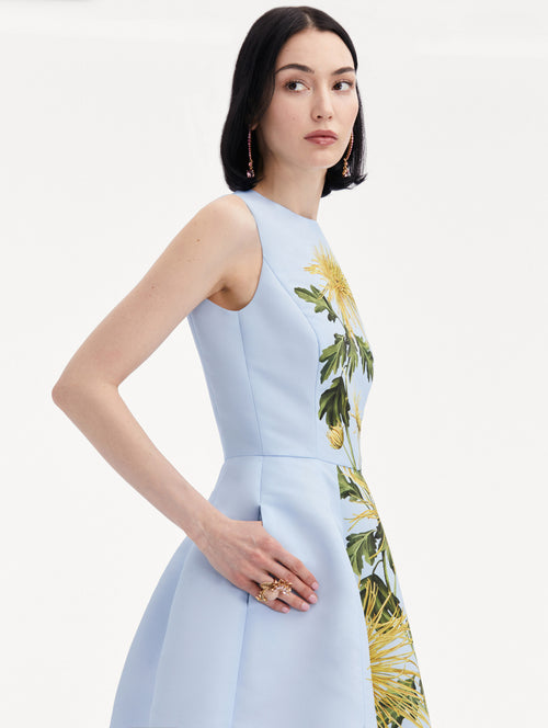 Chrysanthemum Stripe Cocktail Dress Zoom View