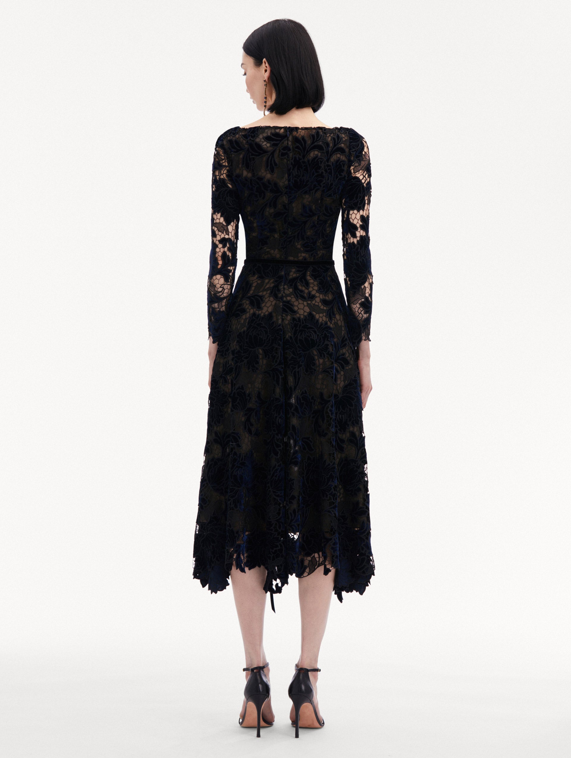 Peony Velvet Guipure Dress Back View