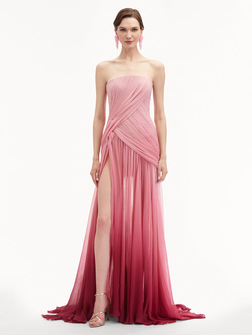 Ombré Silk Chiffon Gown