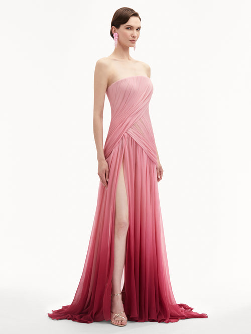 Ombré Silk Chiffon Gown