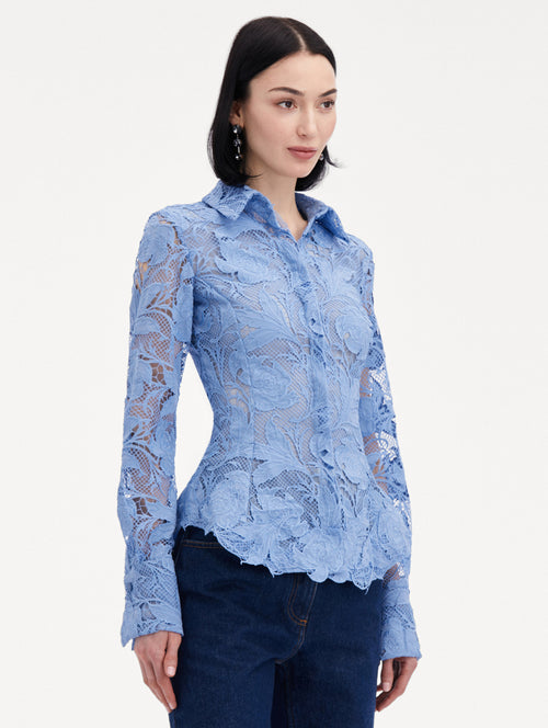 Poppy Guipure Lace Blouse Side View