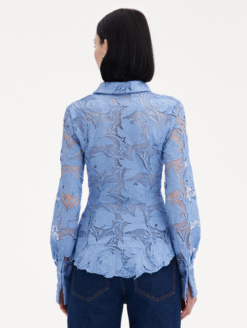 Poppy Guipure Lace Blouse Back View