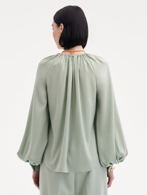 Long Sleeve Georgette Blouse Back View