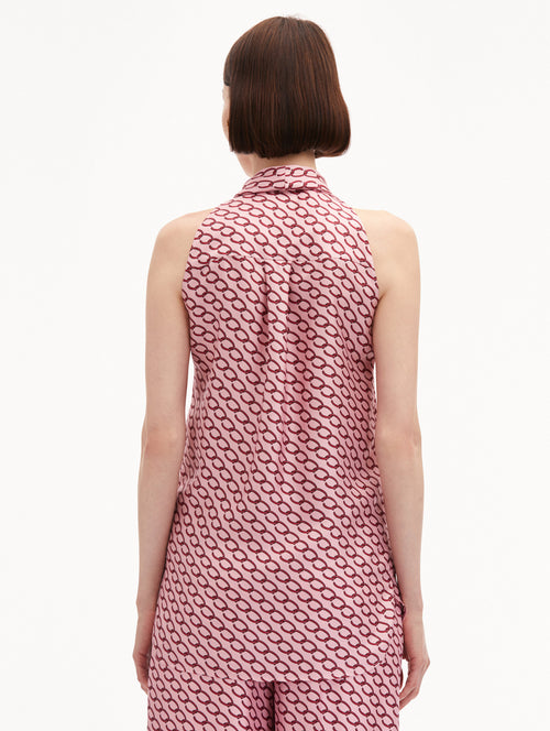 Small Oscar Chain-Link Sleeveless Blouse Back View