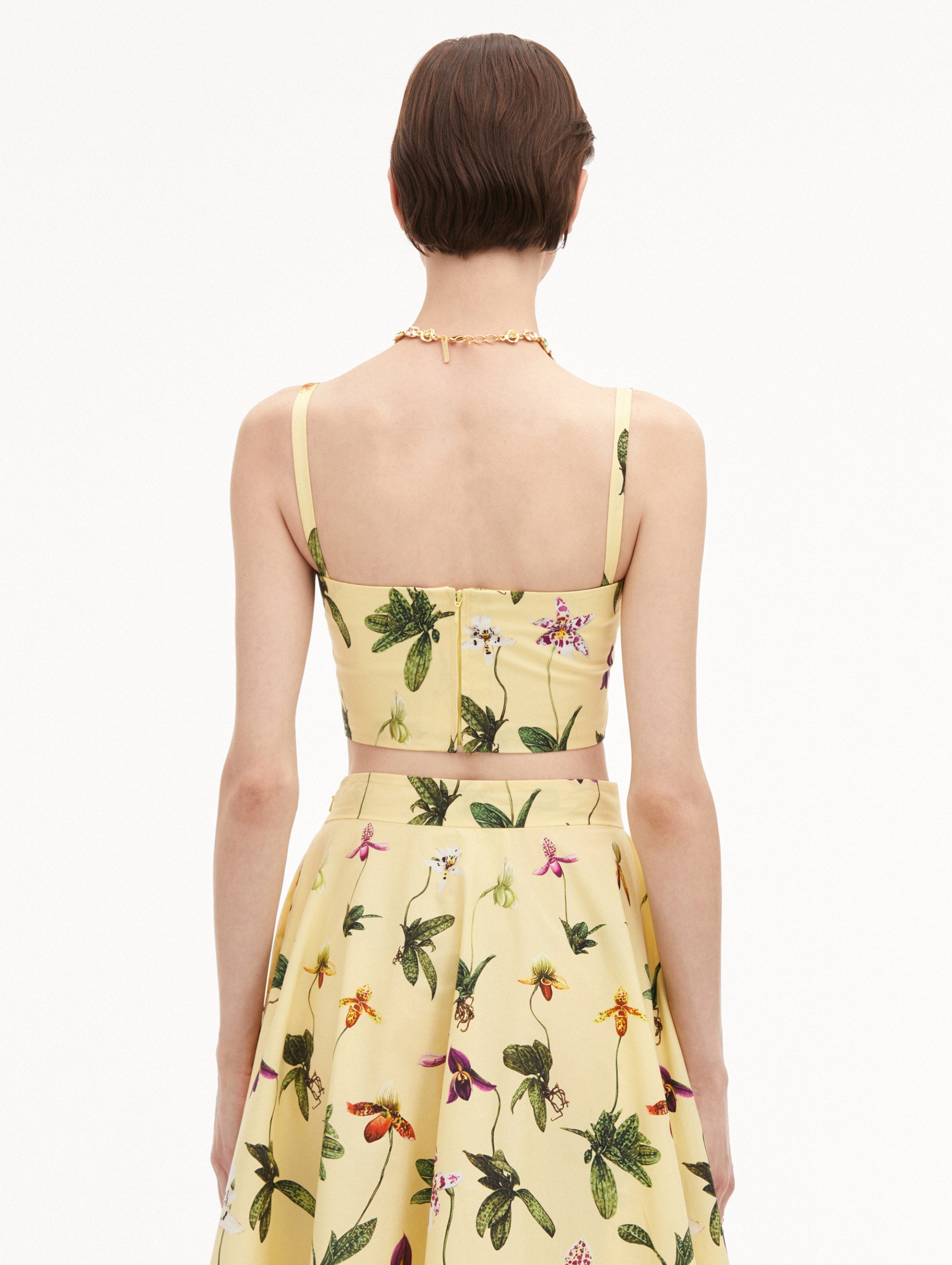 Orchid Cotton Poplin Cropped Tank Back View