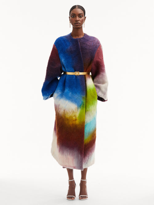 Abstract Watercolor Coat Front View