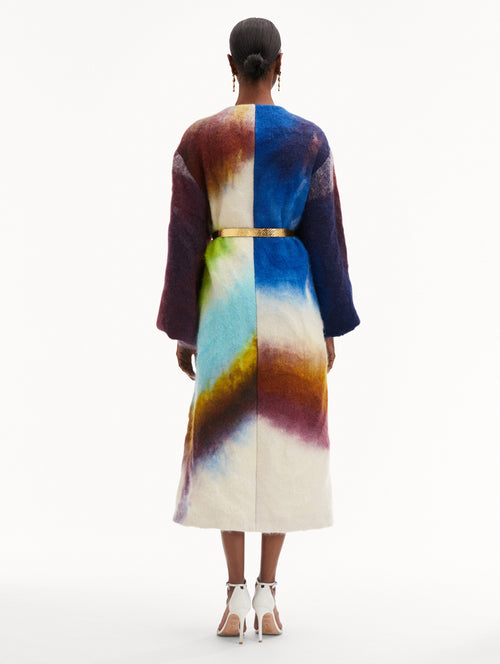 Abstract Watercolor Coat Back View