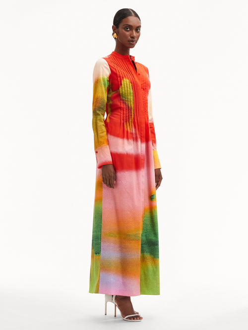 Abstract Watercolor Caftan Side View