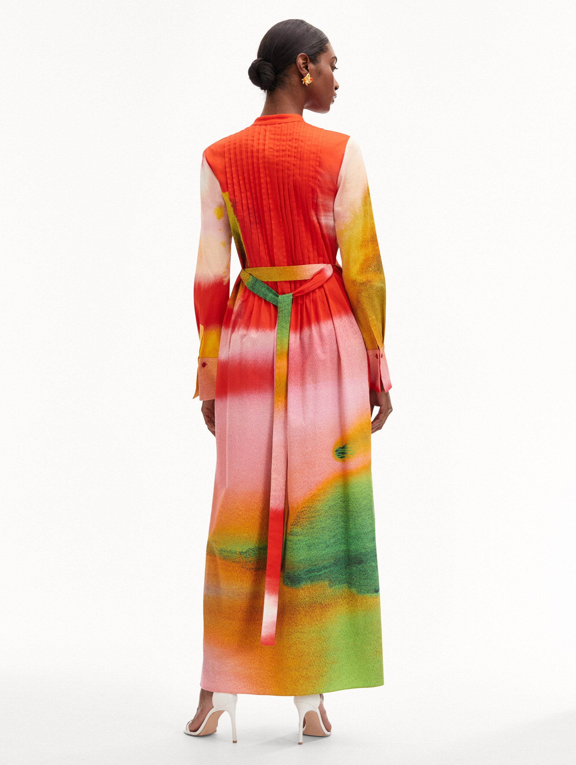 Abstract Watercolor Caftan Back View