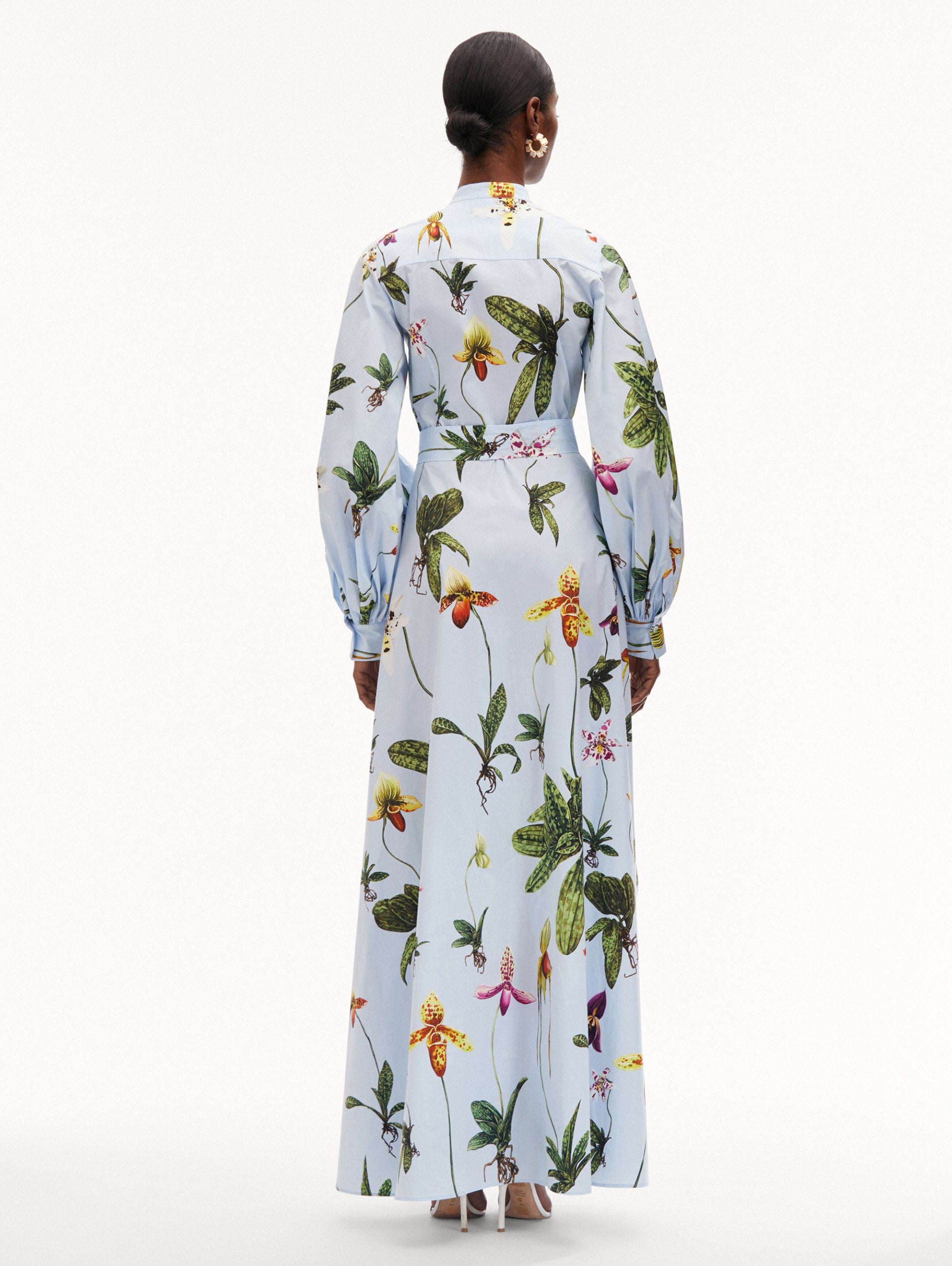 Orchid Cotton Poplin Caftan Back View